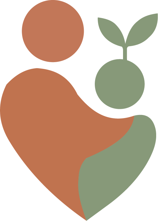 DFN Connected Growth Coaching logo featuring a stylized person forming a heart shape with a sprouting plant symbol.